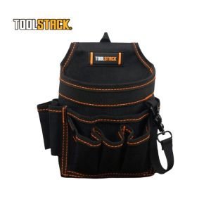 TOOLSTACK กระเป๋าช่างไฟฟ้าเอวมัลติฟังก์ชั่น กระเป๋าชุดเครื่องมือสว่านและไขควงกันน้ำทนทาน กระเป๋าสกรู ชิ้นส่วนแพ็คเกจกระเป๋า