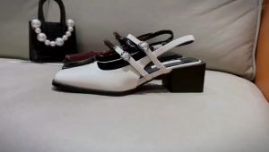 French Retro Square Head Thick Heel Mary Simple Shoes Womens 2023 Summer Fairy Closed Toe Sandals(add 1 size)