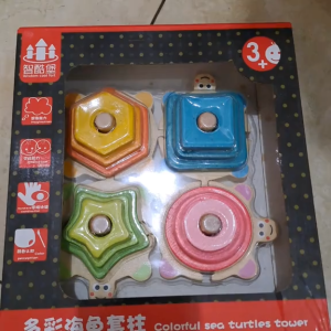 MOMO Toys Wooden Turtles Tower - Mainan Kayu Edukasi untuk Pengembangan Kognitif