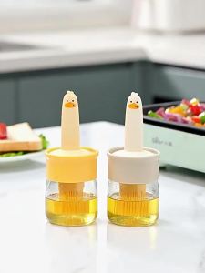 High Temperature Resistant Silicone Oil Brush with Oil Container For BBQ