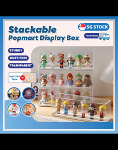 [SG STOCK] Display Cabinet Transparent Box Stackable Box Popmart Blind Storage Dustproof Acrylic Figurines Box