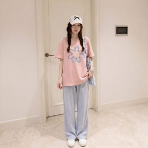 Relaxed Design T-Shirts Summer Korean Style