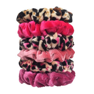 6pcs Scrunchies ผู้หญิงกํามะหยี่ Scrunchy haar อุปกรณ์เสริมสําหรับบูติกน่ารักเสือดาวคุณภาพสูง Elastic Headwear ผมหางม้าผม Tie