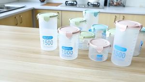 Food Storage Stackable Airtight Container Transparent Plastic Round Transparent Multigrain Box 圆形密封罐 保鲜盒五谷杂粮