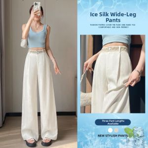 La Chapelle | High Waist Loose Silk Linen Suit Trouser