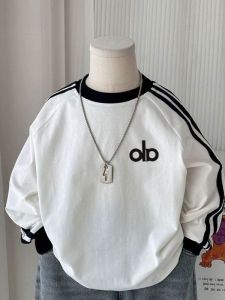 Pure Cotton Long Sleeve Base Shirt for Boys And Girls Spring New Style Versatile Cotton T-Shirt Small Children Trendy Outerwear Baby Cartoon T