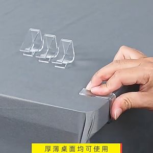 (4 PCS/PACK) Transparent Table Cloth Clip Anti-Wrinkle Plastic Stopper Table Cloth Holder Anti-Slip Durable Fixed Clamp
