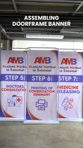 ADS Door Frame Type Banner Stand Tarpaulin Tarp Standee 80cmx180cm banner Plastic & Metal stand base