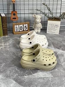 รองเท้าแตะหัวโตผู้หญิง ส้นสูง 6cm. วัสดุ EVA น้ำหนักเบา ใส่สบาย ทรงสวย ระบายอากาศได้ดี มีสายรัดส้น พื้นกันลื่น รองเท้าคร็อก #sy190