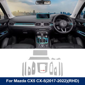 Car Interior Protection Film for Mazda CX-5 CX5 2017-2024 Pre-cut TPU Anti-scratch Film Dashboard Navigation Transparent Cover