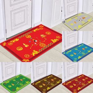 VIKAMAN Chinese New Year Welcome Doormat Indoor Chuang Room Carpet Feng Shui Transit Lucky Dirty Resistant Floor Mat