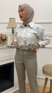 SUPER JUMBO Celana Kerja Semi Cutbray Celana Bahan Celana Panjang Wanita Terbaru Celana Kantor Formal Jumbo BigSize