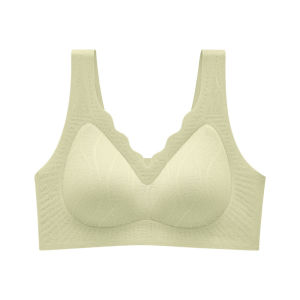 High Quality Seamless Fixed Cup Bra Womens Large Chest Appears Small Anti-Sagging Sports Backless Vest Push up Bra