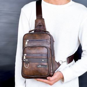 AR Apparel Traveler 5.0 Slingbag PU Leather Premium Tas Selempang Kulit Pria