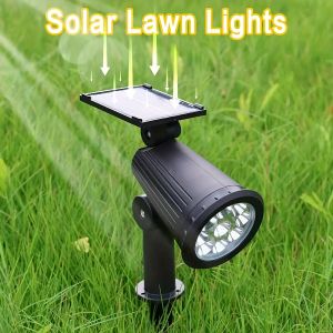 9 LED Solar Spotlights – IP65 Waterproof Outdoor RGB Solar Landscape Lights with Adjustable Brightness for Garden Yard & Palm