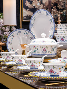 High-End Chinese Porcelain Dinnerware Set