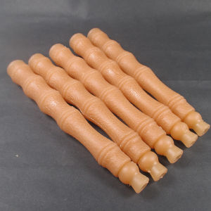Soft Rubber Bull Tendon Handle for Yangko Stick 16.5cm Long Bamboo Node Handheld Accessory Traditional Chinese Folk Game