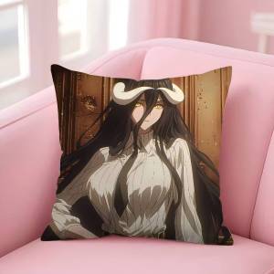 Kayou | Anime Albedo O-OVERLORD Mini 45*45cm Cushion Cover Pillow Cover Decor Pillowcase Home Pillowcase For Couch Pillow