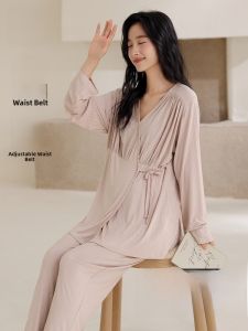 MiiOW | Maternity Sleepwear Nursing Womens Home Clothes Spring Autumn Style Breathable Sweat Absorbent Ladies Home Leisure Suit