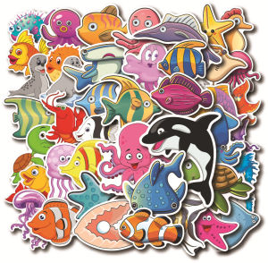 50Pcs Marine Life Stickers For Suitcase Skateboard Laptop Luggage Phone Car Styling DIY Decal Pegatinas