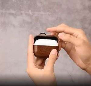 Case For AirPods Pro 2nd Shockproof PU Leather TD4601 TRIPLEDI Full Cover Handmade Protective Casing Pelindung Anti Fingerprint With Hook