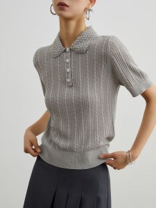 Miu Style High-End Elaborate Beadwork and Rhinestone Knitwear