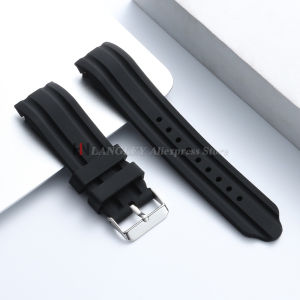 Curved End Universal Watchband 18mm 20mm 22mm 24mm Soft Watch Strap Waterproof Silicone Rubber Sport Watch Bracelet for MenWomen