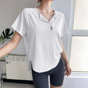 Cloud Shell Summer Lightweight Yoga Jacket Womens Loose Slim Fit Sports Blouse Pilates Casual Fitness Short Sleeve