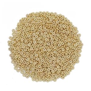 200Pcs 6MM Snowflake Rose Gold/Silver Plated CCB Spacer Loose Beads For DIY Bracelet Necklace Jewelry Making Accessories