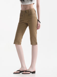 zuocisankon | Vintage Design Rivet Trimmed Womens Shorts