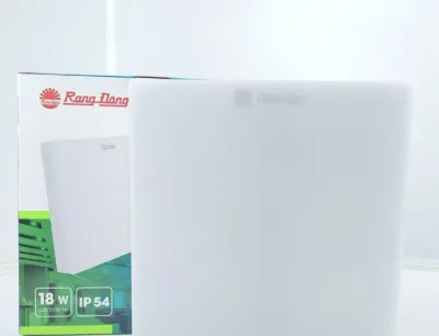 Đèn Ốp Trần Nổi LN12 18W 220x220 (Nhựa) LED Rạng Đông Tràn Viền Chống Nước IP54 (Vuông/Tròn)