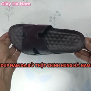 Dép Nam Quai Ngang TiTi ĐÔ Da Bò Thật Cao Cấp DNA2209