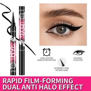 5 PCSBlack slim waterproof eyeliner pen durable not easy to smudge 0.01mm