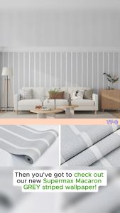 EHOME Macaron GREEN Striped Wallpaper Faux Linen Textured Wall paper 280cm * 50cm Removable Self Adhesive Stick Contact Paper For Wall Cabinet Door Furniture Home Office Living Room Kitchen Bedroom Toilet Bathroom Restaurant Background