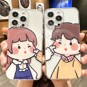 Magnetic Absorption Silicone Phone Case for Apple iPhone 15 17 pro Max 13 Cute 12 Cartoon 11 Transparent Protective Cover