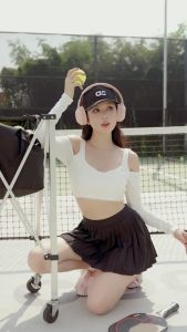 LYB - Áo bra thể thao nữ tập gym yoga picklebal 2 lớp trễ vai tay dài thoáng mát co giãn 4 chiều