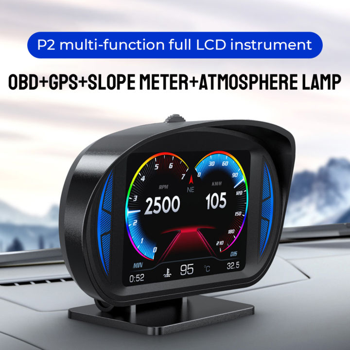 Car Head Up Display Security Alarm Slope Tilt Meter Overspeed Alarm