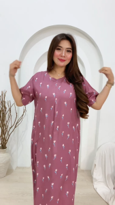 Daster Panjang Lengan Pendek / Daster Jumbo Panjang Lengan Pendek