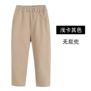 Pure Cotton School Uniform Pants for Middle And Primary Students Wear Resistant Fleece Lined Boys Girls Khaki Autumn Winter