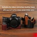 Genuine Leather Camera Bag Suitable for Nikon Z5/Z6/Z7/Z7II/Z62/Z30/Z50/ZFC/ZF/Z8 Protective Cover Photography Backpack. 