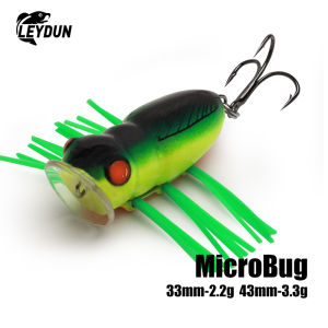 LEYDUN MicroBug Insect Lure 33mm 2.2g 43mm 3.3g Topwater Insect Floating Fishing Swimbait Bass Pike Wobblers Tackle Lures
