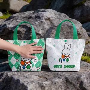Miffy | Creative Cartoon Miffy Rabbit Canvas Bag Cute Funny Pattern Handbag Kids Birthday Party Favor Gift Tote Bag