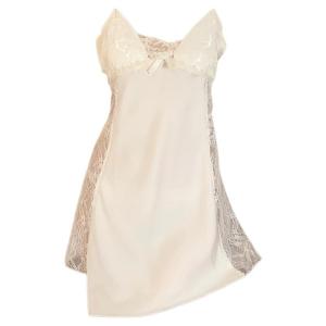 Váy ngủ MiiOW cho nữ làm bằng polyester pha mỏng dây đeo hở lưng cổ chữ V