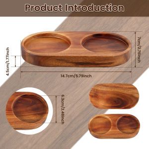 Pepper Mill Tray Wood Salt Pepper Shaker Stand Tray Tea Tray Kitchen Storage Holder Home Decoration Crafts Pepper Grinder Rest