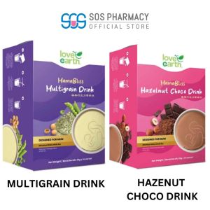LOVE EARTH MAMABLISS DRINK (Hazelnut Choco/Multigrain) - Postnatal Health Essential: Nutritious Formula Milk Booster Sachets 20g x 14s