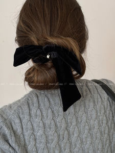 Velvet Hair Ties for Women Black Butterfly Knot Hair Bands Autumn Winter New Style Luxury Feel Flower Headbands Hair Bands