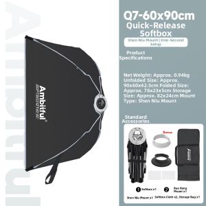 AMBITFUL | Quick Mount Octagonal Softbox Light Grid Portable Softbox