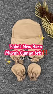Perlengkapan Bayi 2IN1 Topi Sarung Tangan Kaki Bayi TPS-301: Perlengkapan Newborn Paket Bayi Baru Lahir
