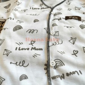 Paket 6pcs Setelan Baju Bayi Baru Lahir Lengan Panjang Kekinian Lucu Seri Abu- Juragan Lebak