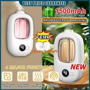 Fragrance Machine Digital Display Automatic Rechargeable Air Aroma Diffuser Essential oil Humidifier Automatic Aroma Diffuser Digital Display Rechargeable Fragrance Machine Air Freshener Toilet Deodorizer Home Hotel Office Vehicle mounted Electric Digital